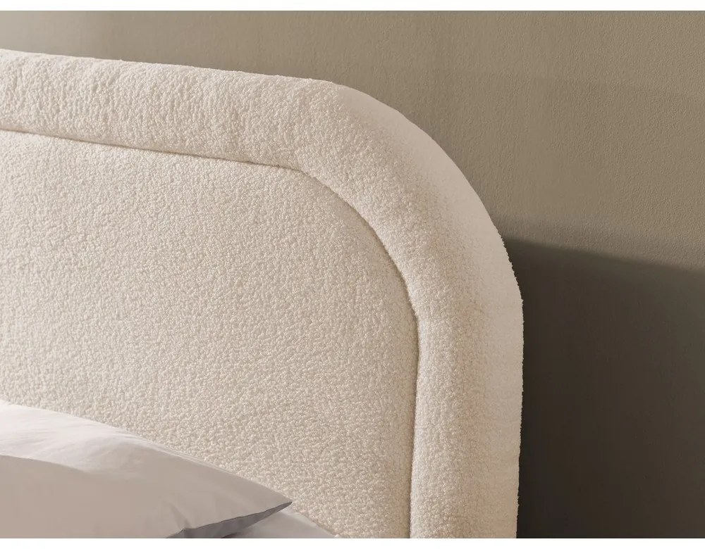 Bézs ágyneműtartós boxspring ágy 160x200 cm Ornes – Ropez