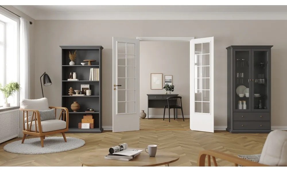 Szürke tálalószekrény 96x201 cm Paris – Tvilum