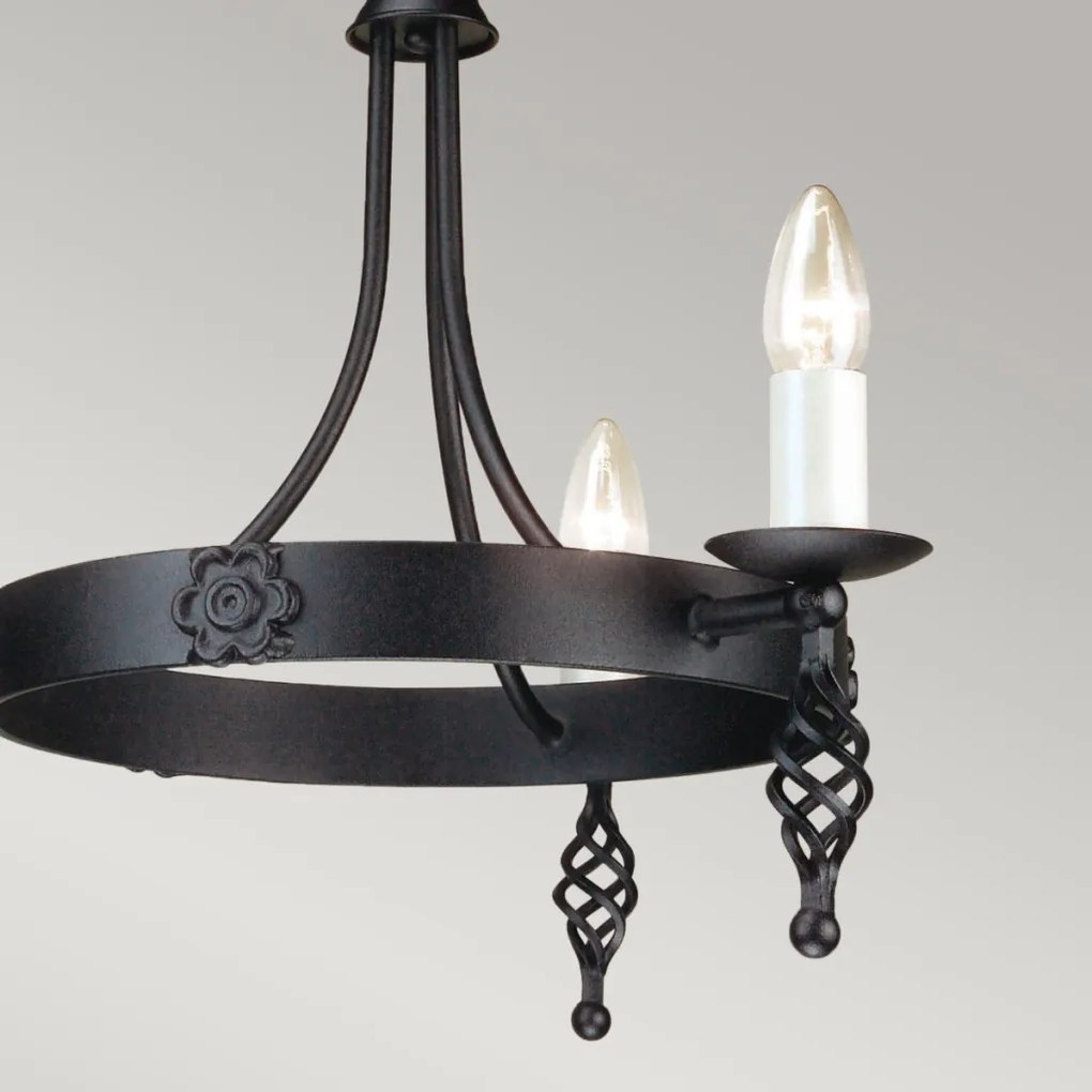 Elstead Lighting BELFRY BY3-BLACK Csillár 3x60W/E14