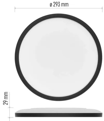 LED Mennyezeti lámpa FLORI LED/18W/230V 4000K fekete átm. 29 cm