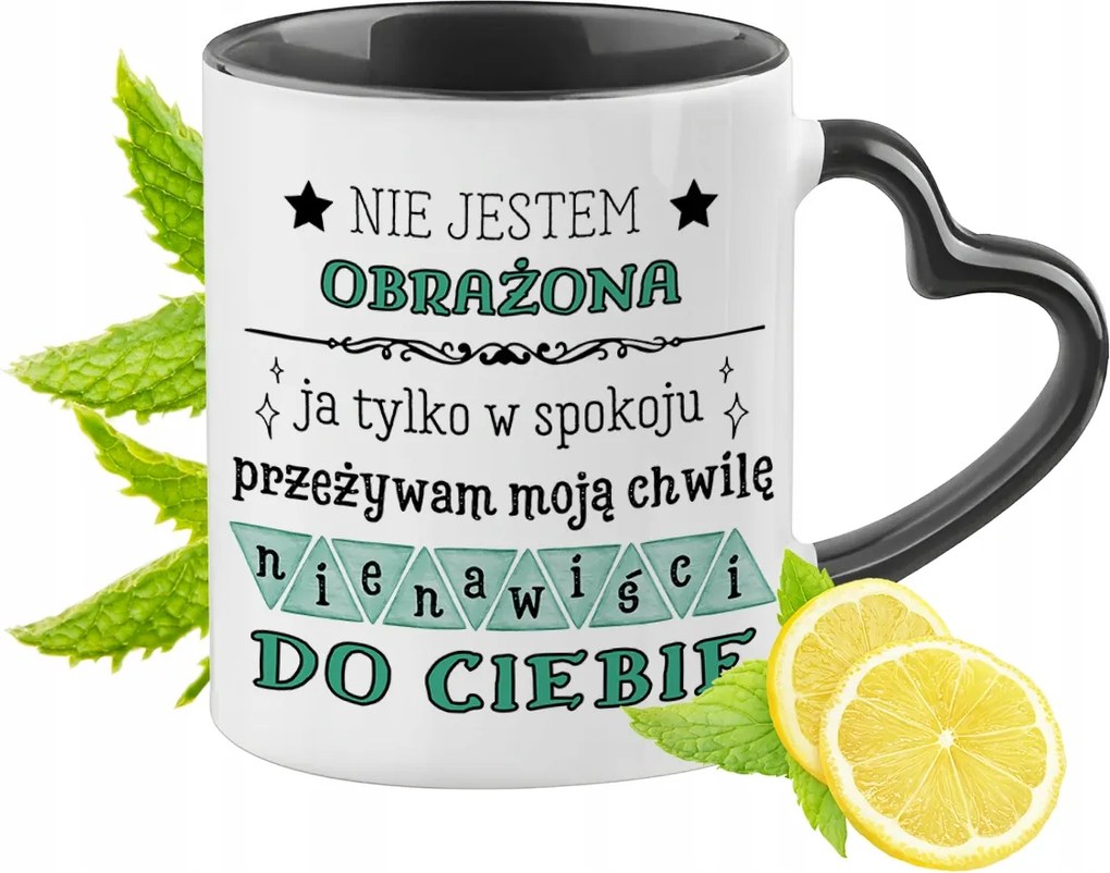 Vicces Bögre Fekete Szív Alakú Füllel Ajándék