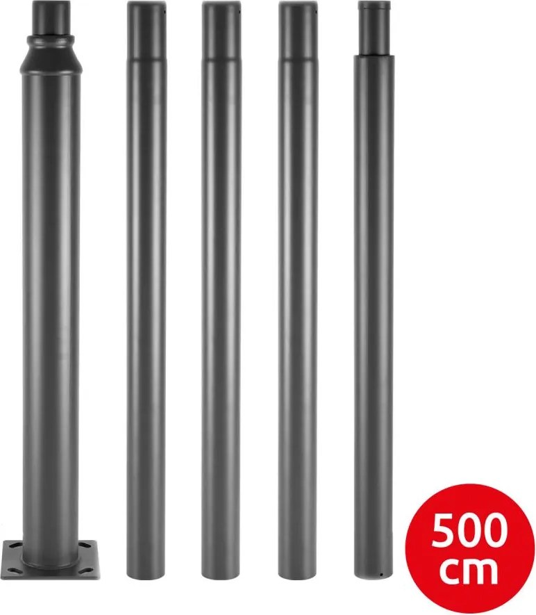 Brilagi - 5 m-es fém rúd kültéri világítóoszlophoz, Ø58 mm, antracit