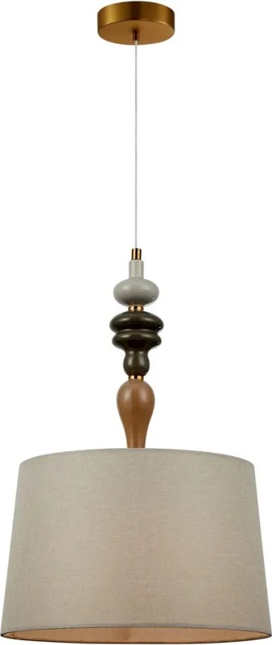ITALUX PND-84678A-AB MOREN Ernyős Függesztett Lámpa Antik Bronz, Lazac Színű E27 IP20