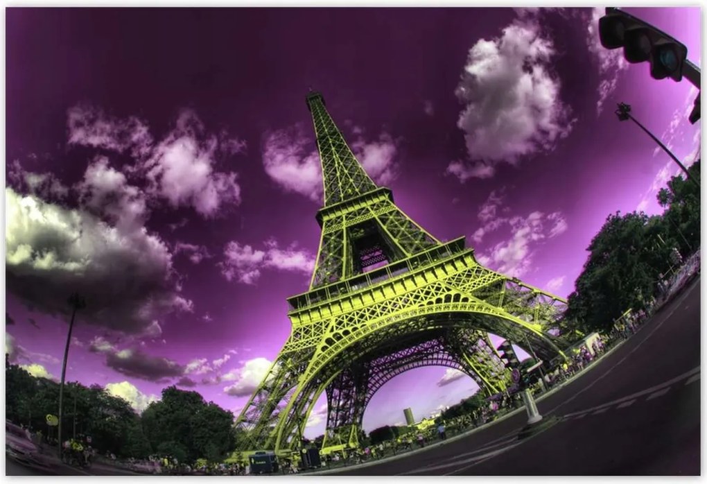 Poszterek 185x125 Lila Eiffel égbolt