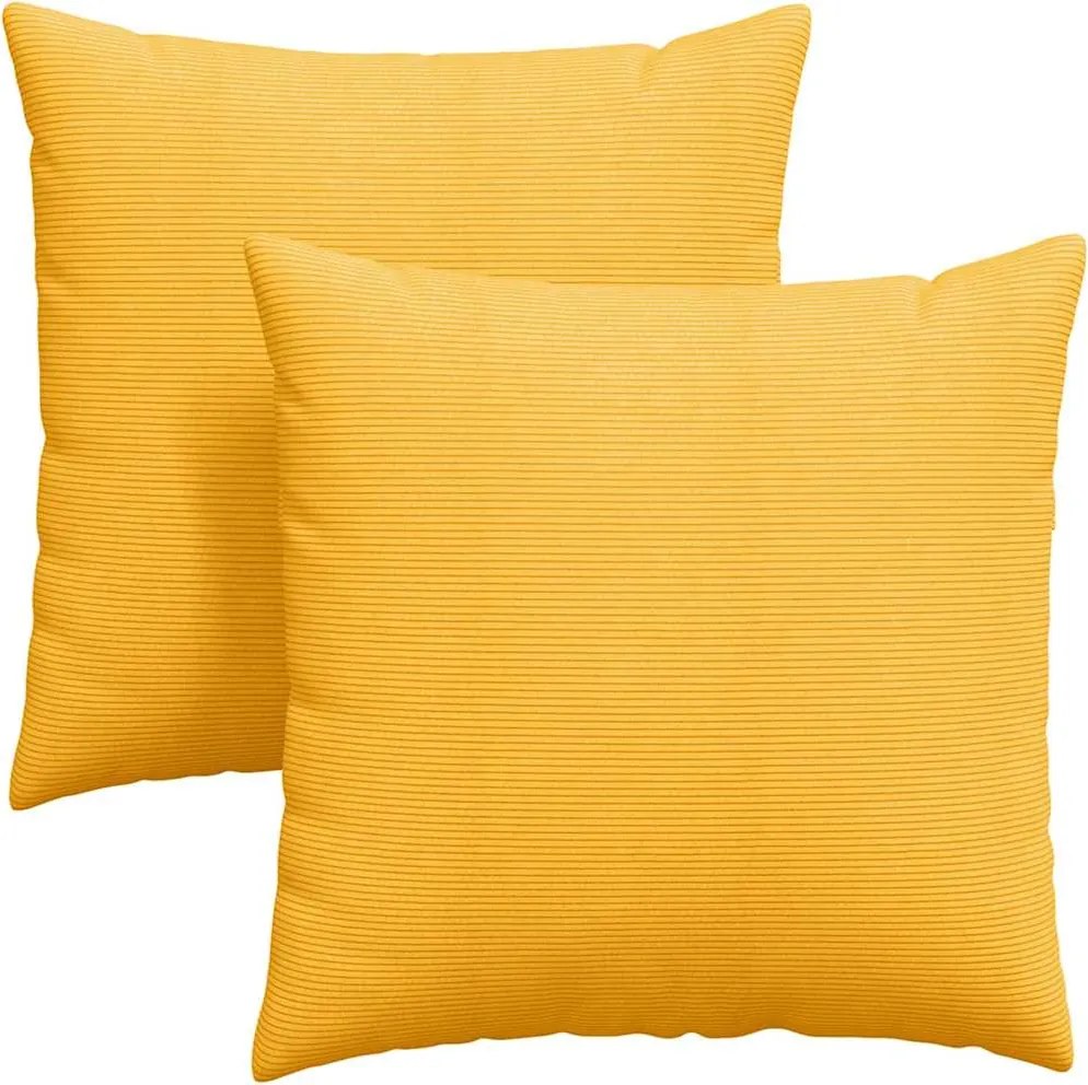 vidaXL Kanapé párnák 2 pcs Világos sárga 60 x 60 cm Bársonyos szövet