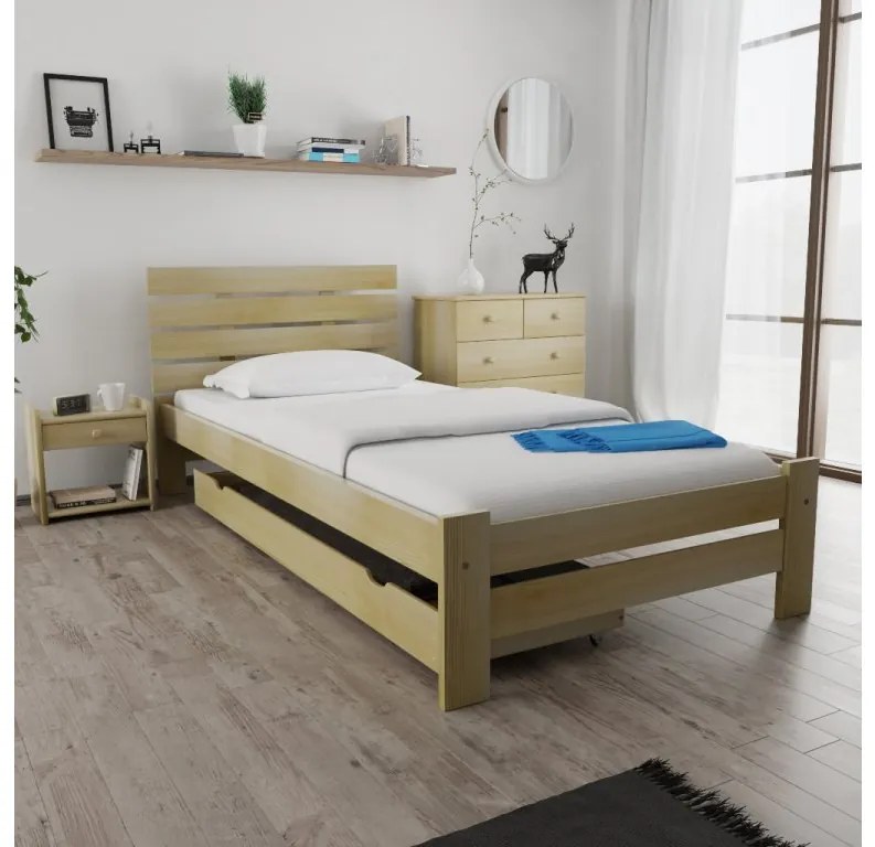 PARIS magasított ágy 80x200 cm, fenyőfa Matrac: Sommera 18 cm matrac