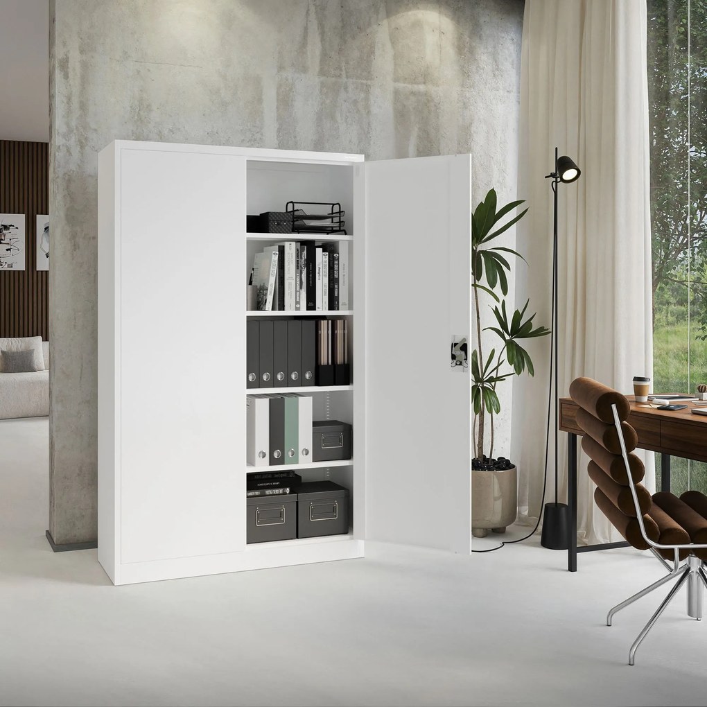 Fém iratszekrény JAN II, 1150 x 185 x 400 mm, fehér