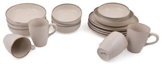 16 részes bézs/porcelán étkészlet