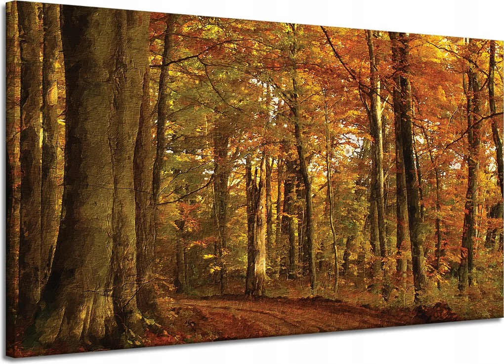 Vászonkép Pasztell stílus Fák Erdő Ősz 120x70 cm