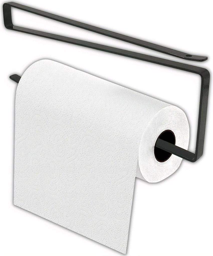 Akasztós Konyhai Papírtörlő Tartó fúrás nélkül Fekete akasztós