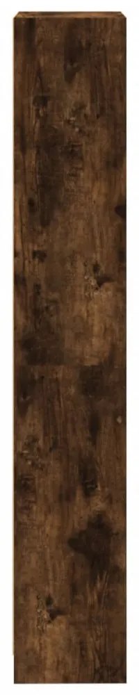 4 szintes füstös tölgy színű fa könyvszekrény 40 x 24 x 143 cm