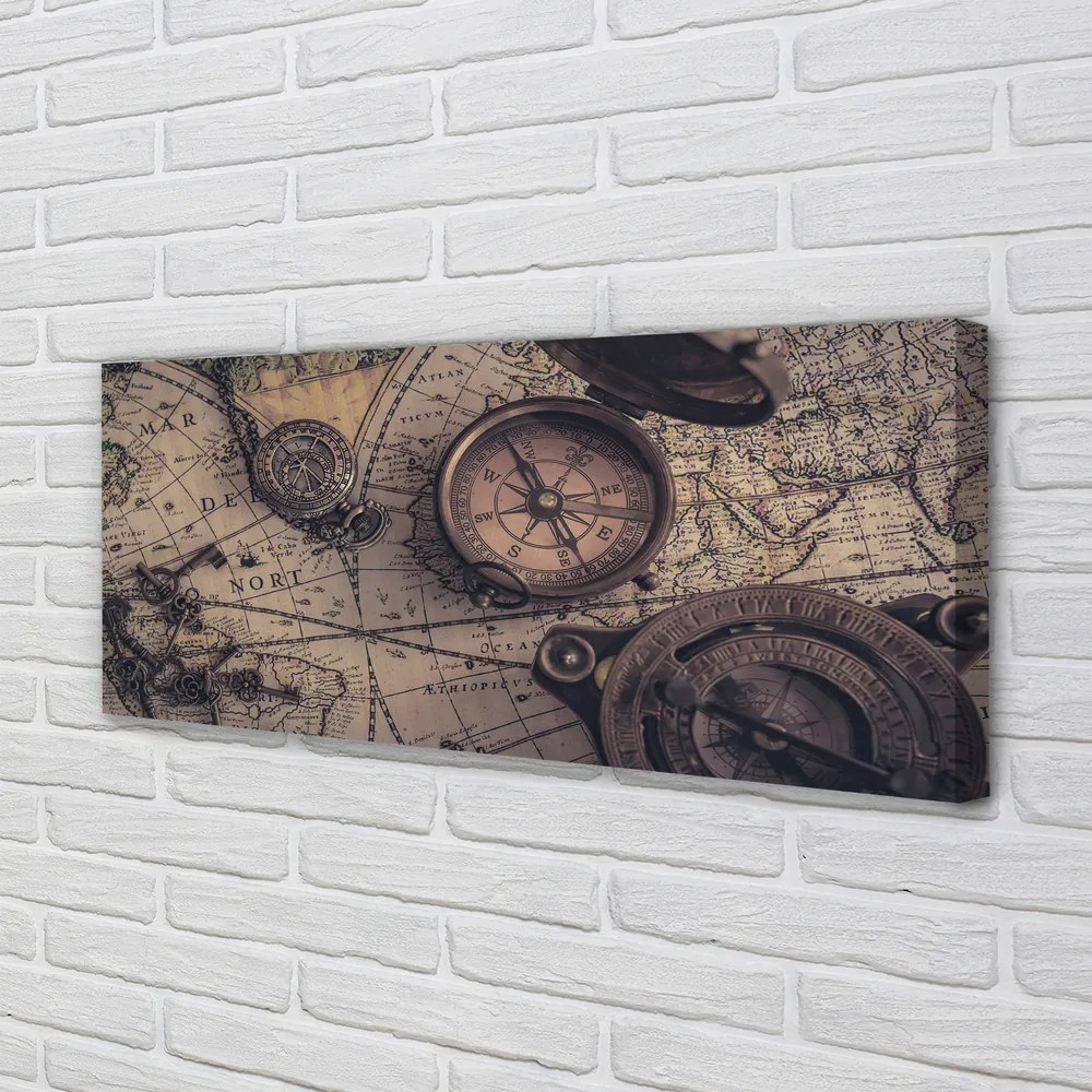 Canvas képek iránytű térkép 125x50 cm