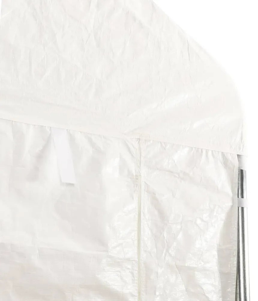 fehér polietilén pavilon tetővel 5,88 x 2,23 x 3,75 m