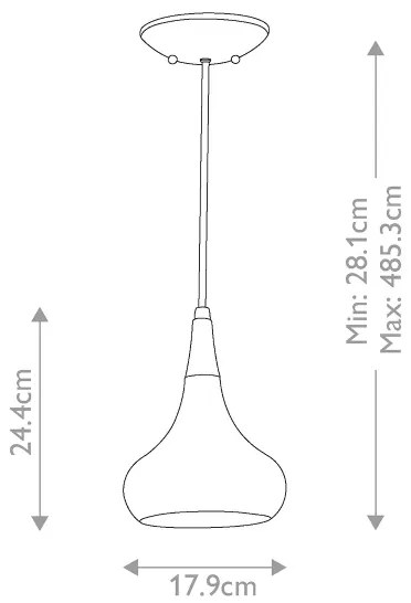 Feiss FE-BESO-P-S-DBZ - BESO függőlámpa kábellel 1xE27/60W/230V Ø 17,9 cm, fekete/réz