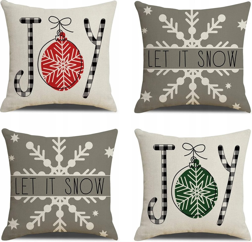4 db Dekoratív Karácsonyi Párnahuzat 45x45cm