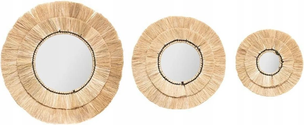 Alba 3 Db-os Természetes Boho Tükör Szett