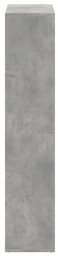 betonszürke szerelt fa elválasztó könyvespolc 69,5x29x137,5 cm