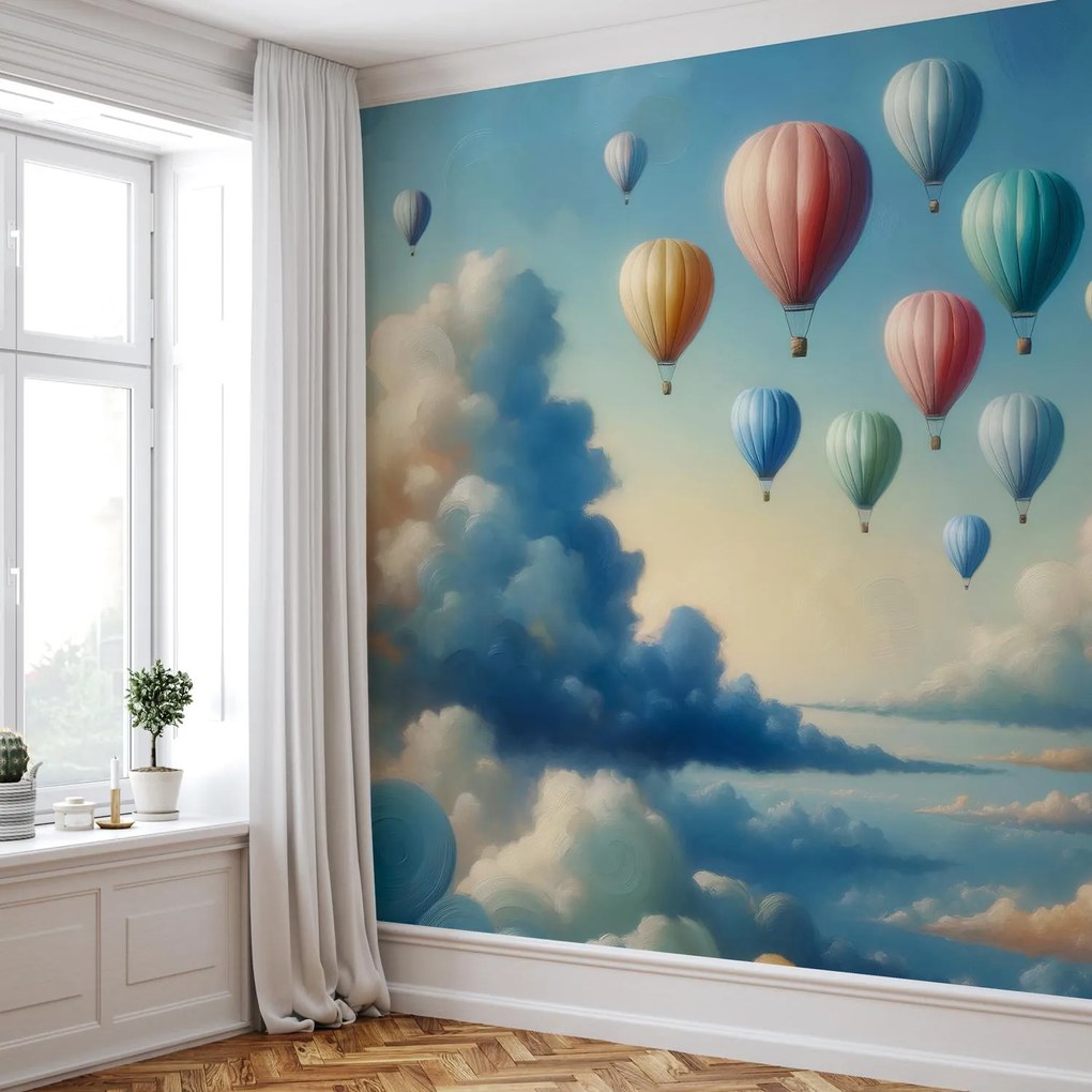 Fotótapéta - Léggömbök felhőkben (147x102 cm)