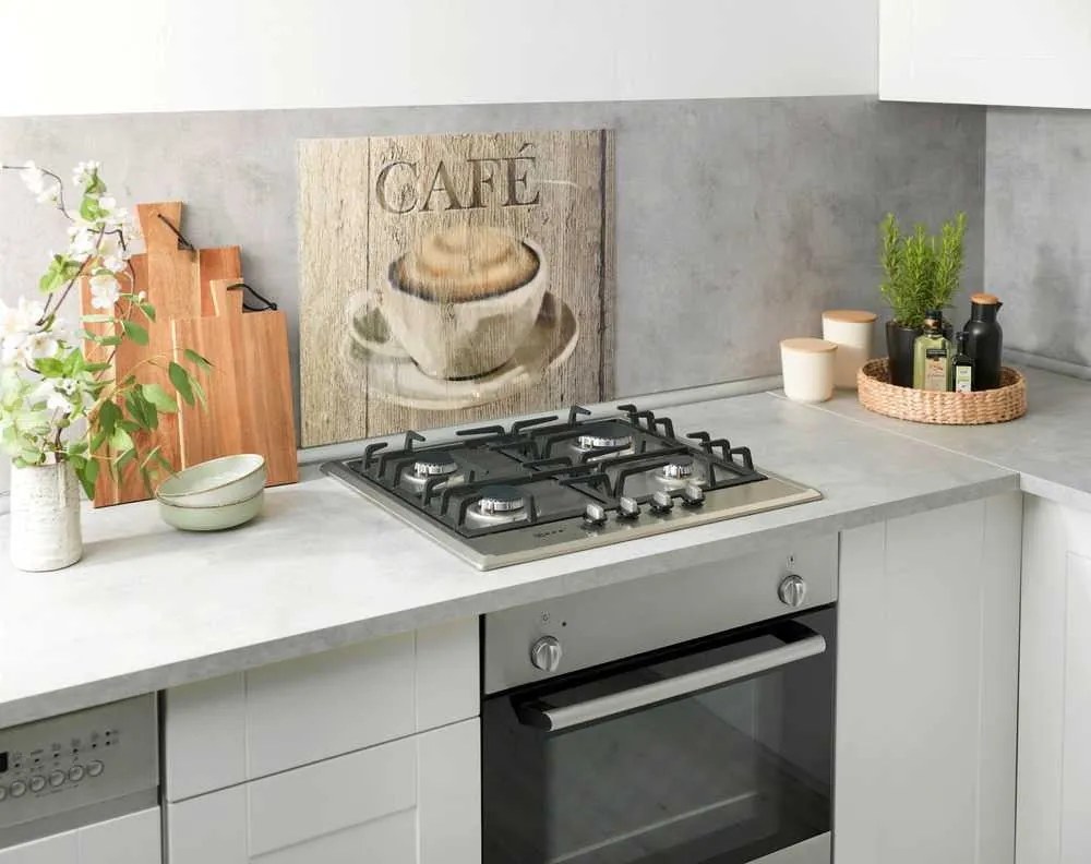 Edzett üveg falvédő tűzhelyhez 60x50 cm Café – Wenko