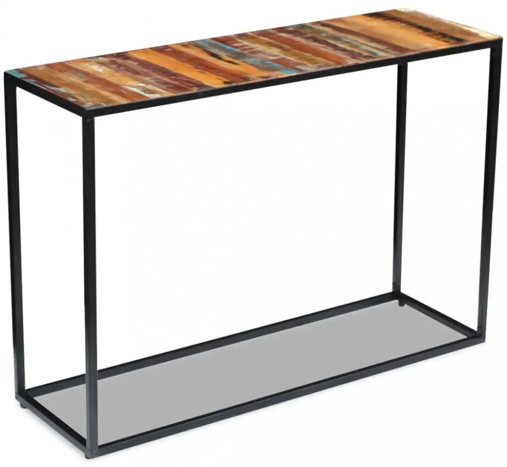 tömör újrahasznosított fa konzolasztal 110 x 35 x 76 cm