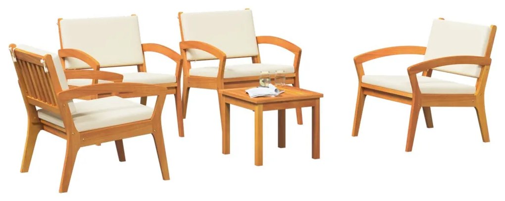 Bisztró készlet 5 pcs Barna 45 x 45 x 38 cm Tömör akácfa