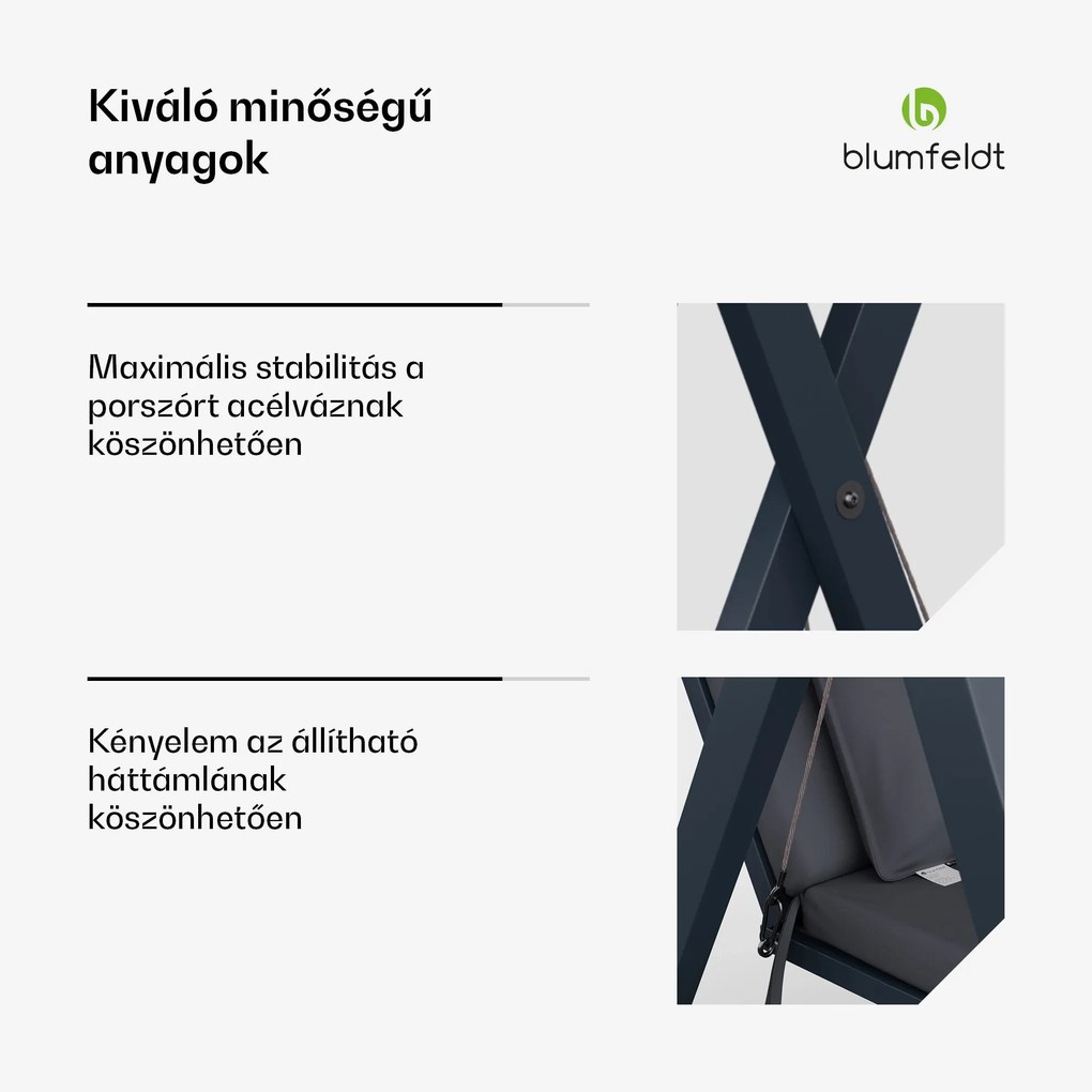 FlexiSwing, hollywoodi hinta, 2 üléses, állítható háttámla, napellenző, időjárásálló