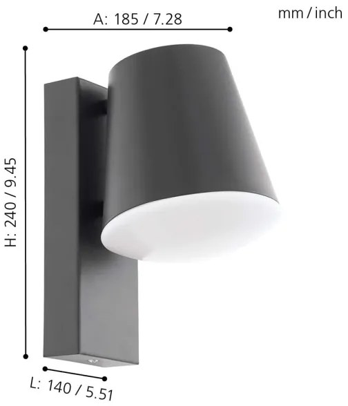 Eglo 97482 - LED dimmelhető kültéri lámpa CALDIERO-C 1xE27/9W/230V IP44