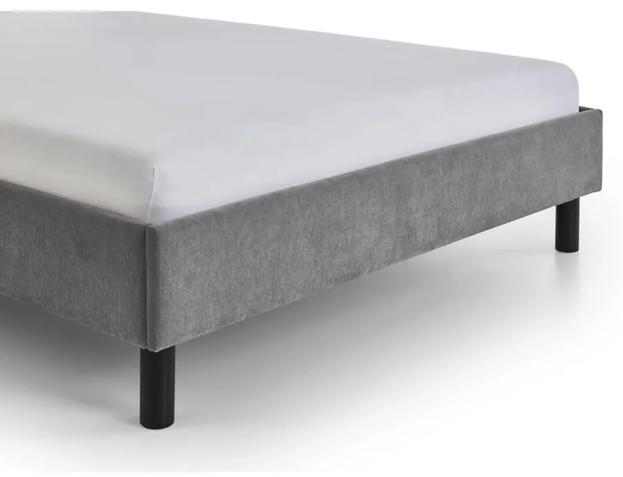 Szürke kárpitozott franciaágy ágyrács nélkül 140x200 cm Joker – Meise Möbel