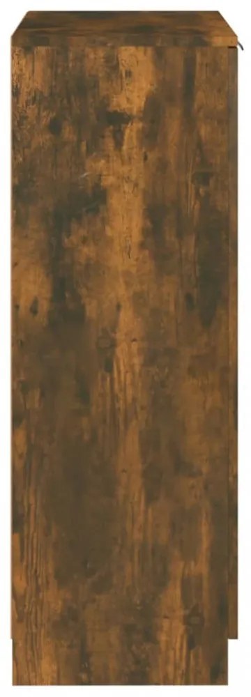 füstös tölgyszínű szerelt fa cipősszekrény 59 x 35 x 100 cm