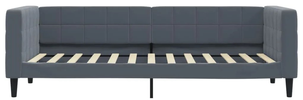 sötétszürke bársony heverő matraccal 80 x 200 cm