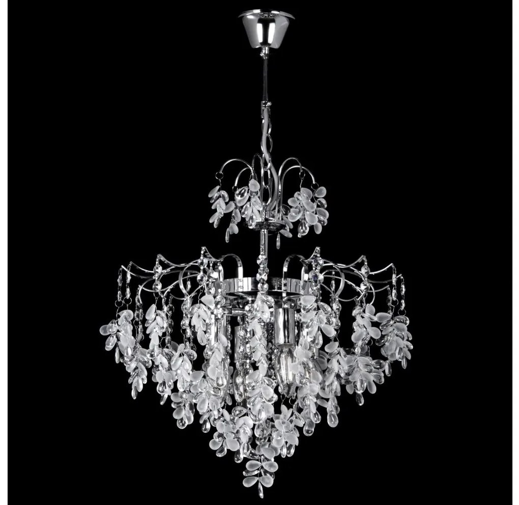 Csillár láncon 4xE14/60W/230V átm. 40 cm fényezett króm