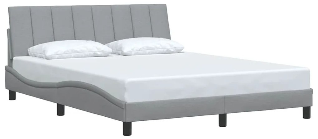 világosszürke szövet ágykeret matrac nélkül Hanko 160 x 200 cm