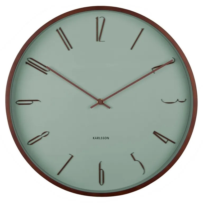 Karlsson 6014GR design falióra, zöld, átmérő: 40cm