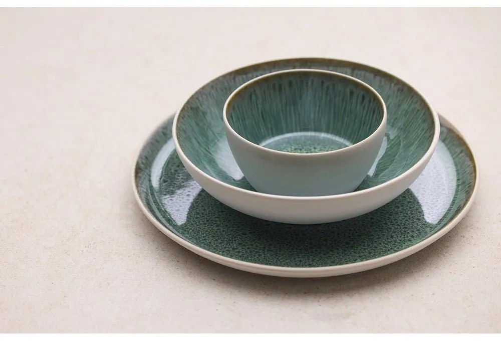 Fehér-zöld kőedény tányér ø 27 cm Gastro White/Green – Bitz