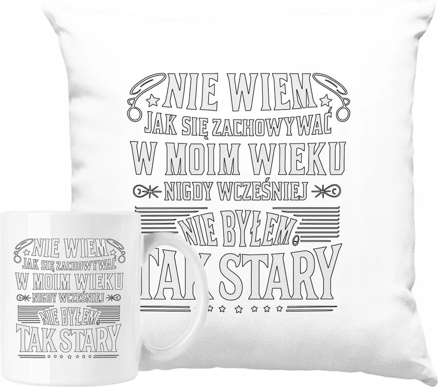 Bögre szett Párna időskor mém vicces Ajándék ötlet