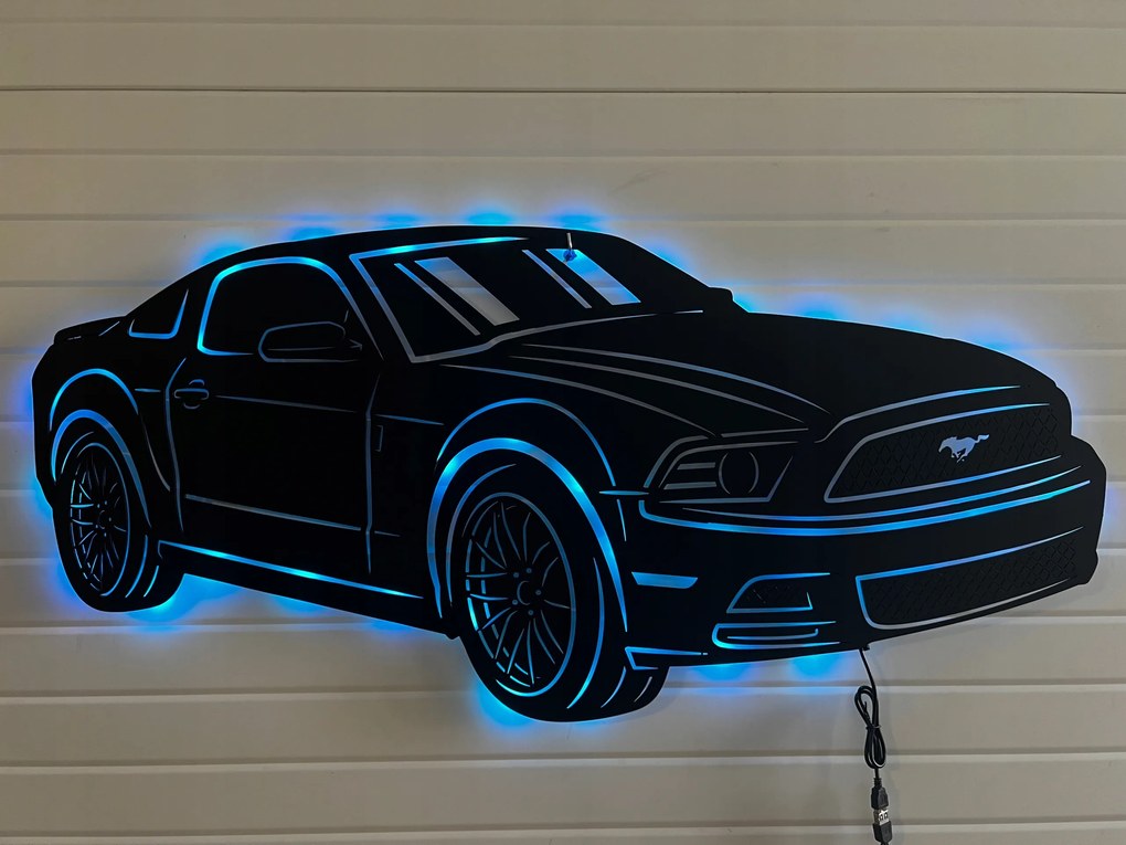 Festmény Fa Ford Mustang Led Fali dekoráció 3D kép