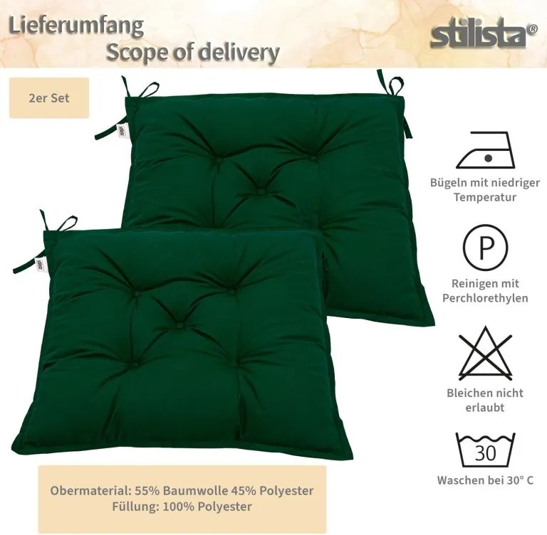 STILISTA Ülőpárna szett  40 x 40 x 8 cm antracit 2 db