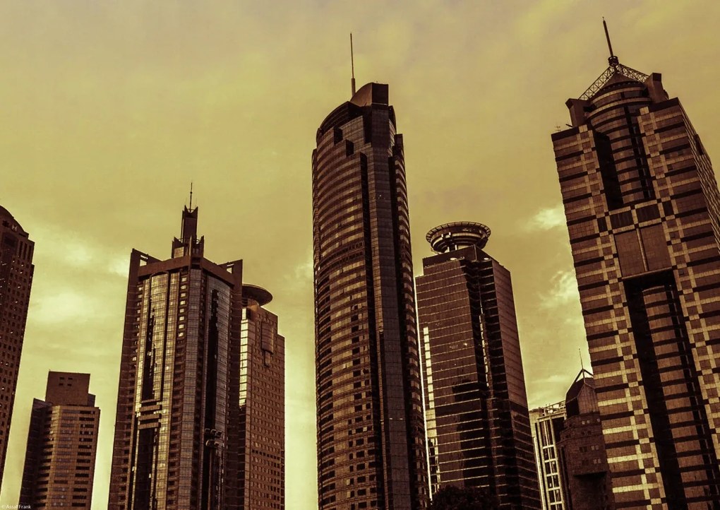 Poszter 42x29,7cm Panoráma Sanghaj 2, Assaf Frank