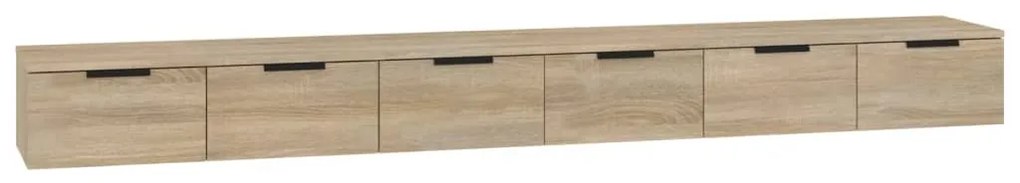 2 db sonoma tölgy színű szerelt fa faliszekrény 102x30x20 cm