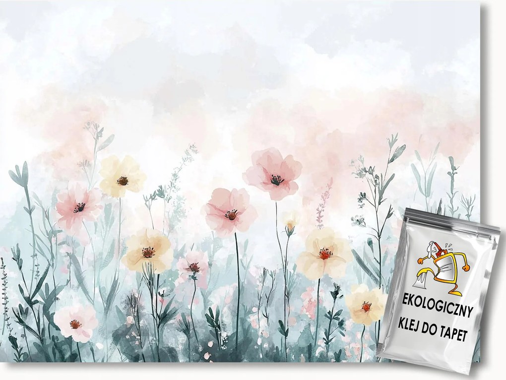 Fotótapéta Flizelina Akvarell Kert Park Rét Tavasz Virágok 200x140 ragasztó