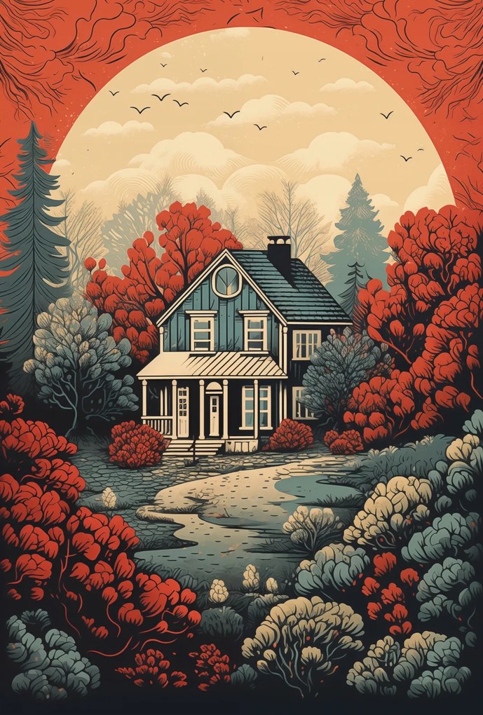 Poszter 67,5x100cm Rusztikus idill