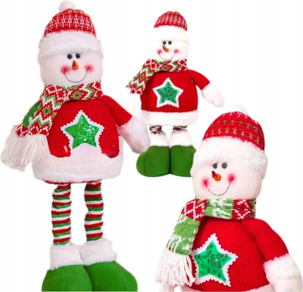 Karácsonyi Dekoráció Hóember teleszkópos lábakon Nagy figura Dekoráció