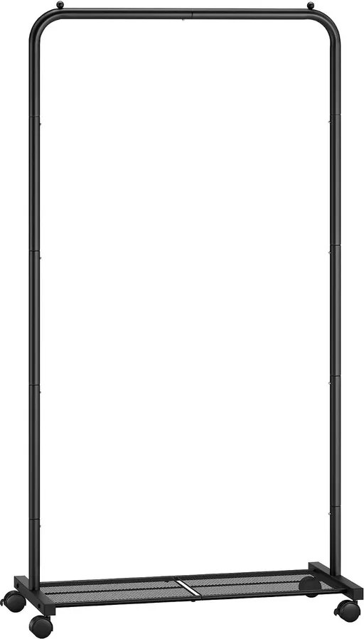 SONGMICS Görgethető Acél Ruhatartó Állvány, PATAYE, 74 cm, Fekete