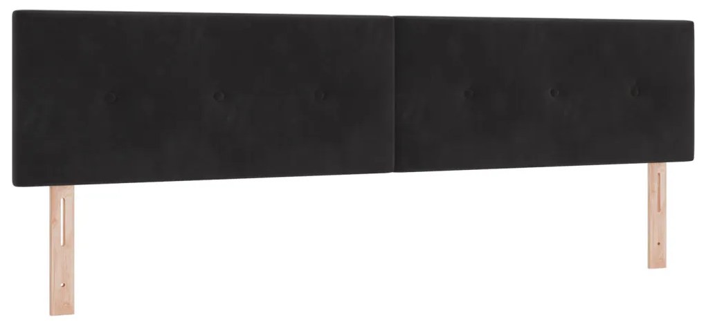 Boxspring Ágy Mattal Fekete 200x200 cm Bársonyos