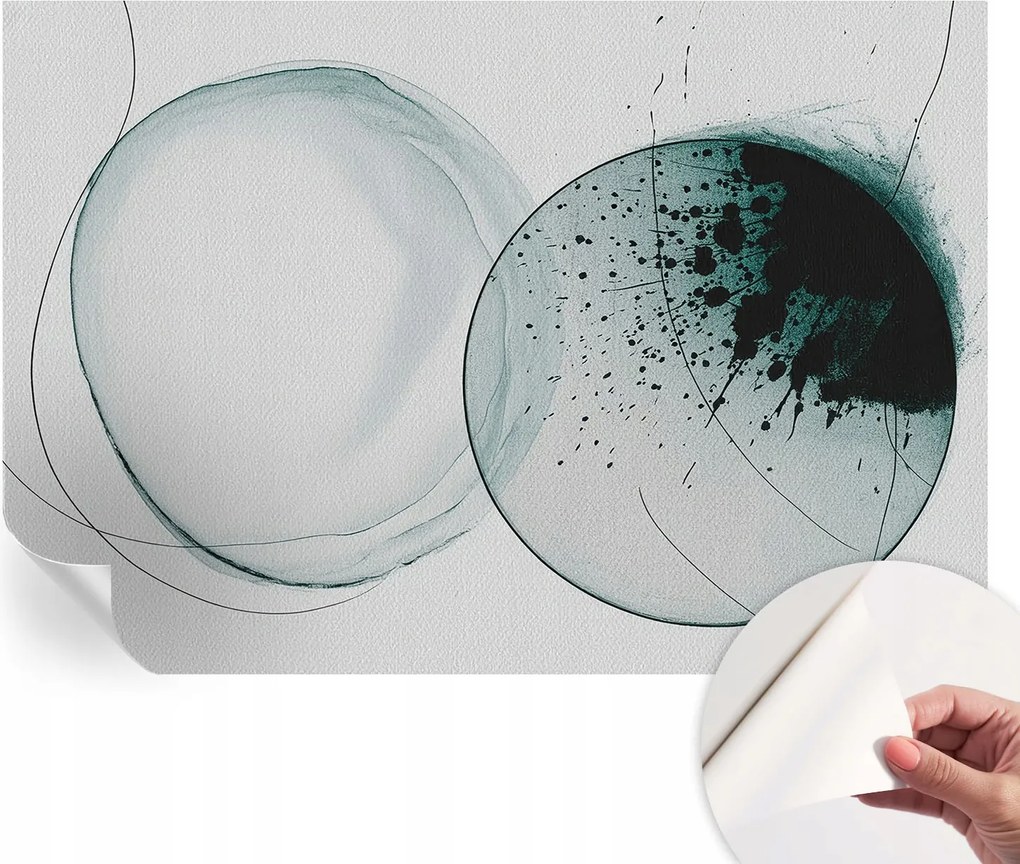 Öntapadós tapéta Divatos 3D fali ragasztóval Zöld körök 152x104 cm