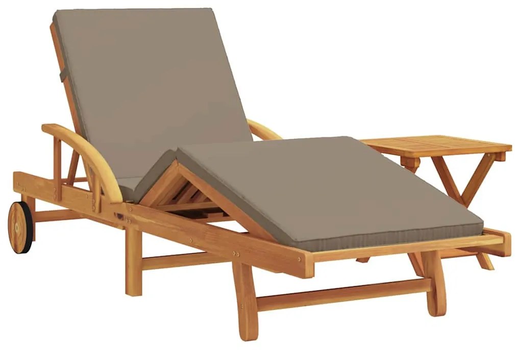 vidaXL Napozó 2 pcs Tópszínű 200 x 67 x 84 cm Tömör Akácfa