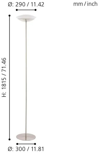 Eglo 33325 - FRATTINA-C LED RGBW dimmelhető állólámpa LED/18W/230V matt króm