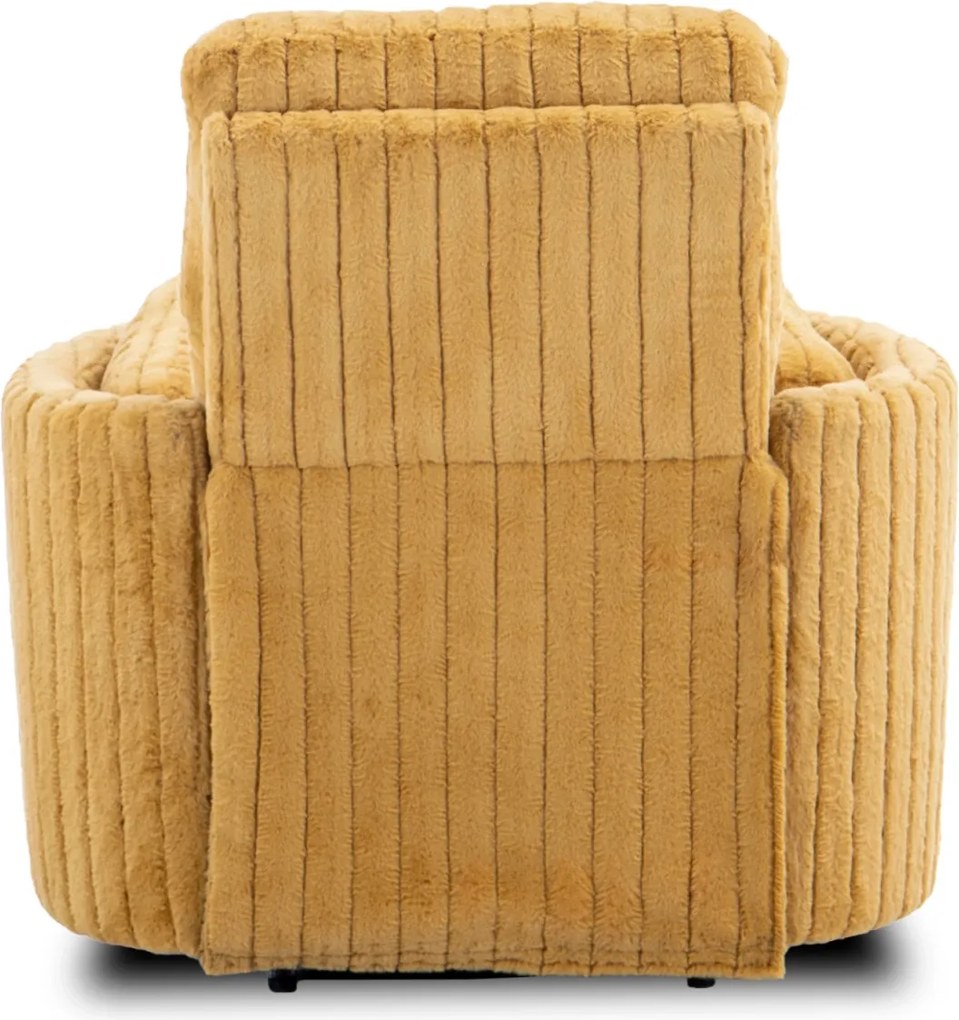 Dönthető fotel mustársárga plüss szövet, RAUL