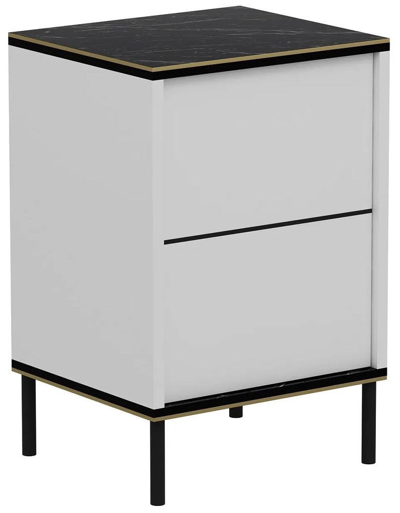 Éjjeliszekrény Imaj - White, Marble