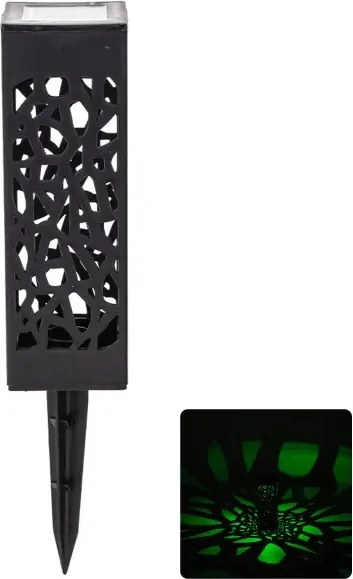 LED napelemes gyeplámpa műanyag üreges RGB